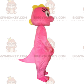 Kostium maskotki BIGGYMONKEY™ różowy i żółty dinozaur, kostium