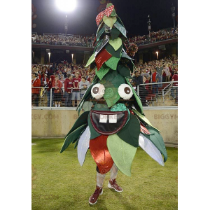 Groene en rode kerstboom BIGGYMONKEY™ mascottekostuum -