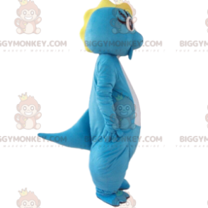 Blue and White Dinosaur BIGGYMONKEY™ Mascot Costume, Colorful