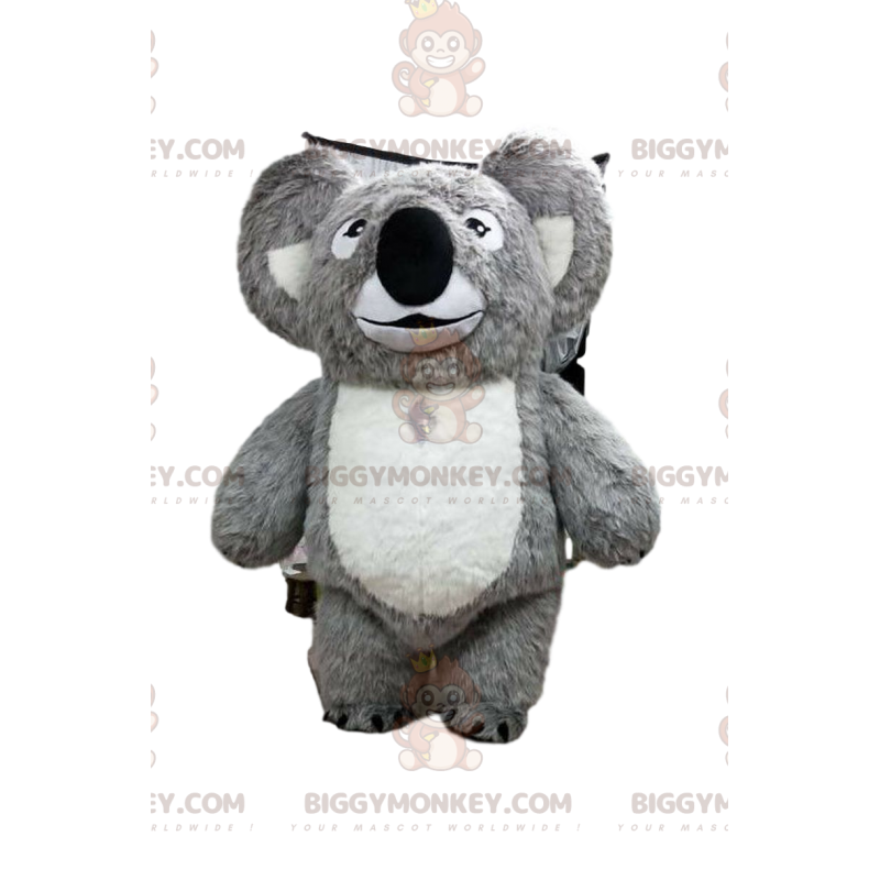 Hoeveelheid geld Speeltoestellen Tutor BIGGYMONKEY™ mascottekostuum van grijze en witte Besnoeiing L (175-180 cm)