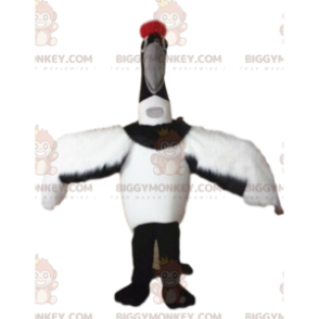 Weißer und schwarzer Kranich BIGGYMONKEY™ Maskottchen-Kostüm