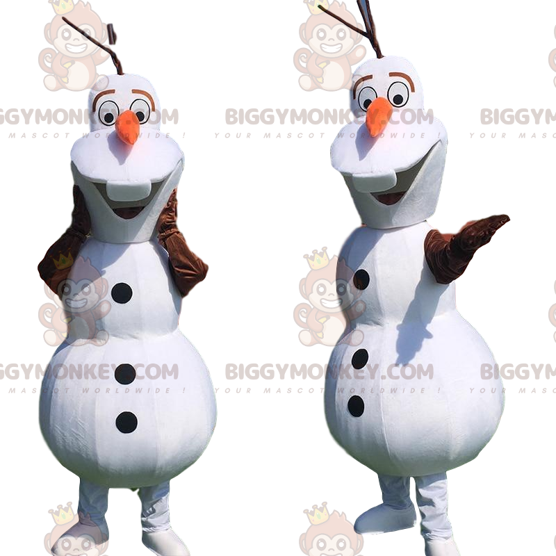 BIGGYMONKEY™ Costume da mascotte di Olaf, famoso pupazzo di