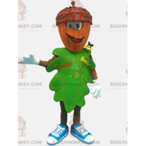 Green Leaf BIGGYMONKEY™ maskotkostume med agernhoved -