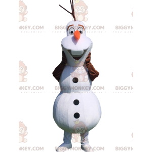 BIGGYMONKEY™ Mascot Costume of Olaf, Famous Cartoon Snowman -