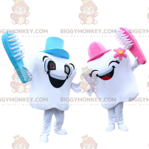 2 BIGGYMONKEY™ mascotte dai denti bianchi, coppia di denti