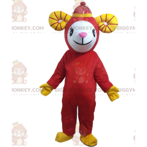 Disfraz de mascota de cabra roja BIGGYMONKEY™, disfraz de oveja