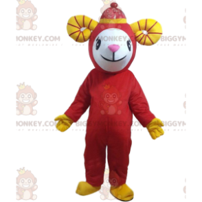 Rød geit BIGGYMONKEY™ maskotdrakt, gigantisk sauekostyme - Sauemaskot - BIGGYMONKEY_09672 - BiggyMonkey.com