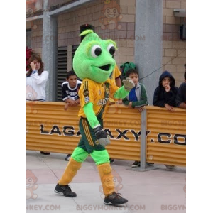 Costume de mascotte BIGGYMONKEY™ de grenouille verte avec de