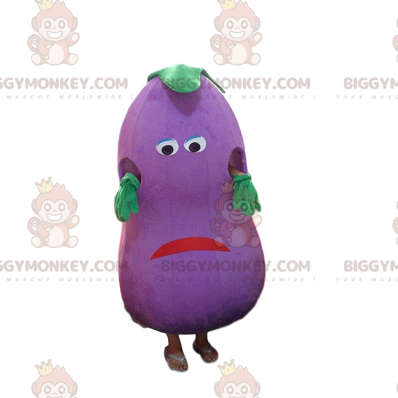 Giant Eggplant BIGGYMONKEY™ Mascot Costume, Purple Vegetable Giant Eggplant BIGGYMONKEY™ Mascot Costume, Purple Vegetable