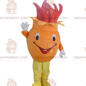 Kostium maskotki BIGGYMONKEY™ pomarańczowy i czerwony kwiat, kostium owoców i warzyw - Maskotka warzywna - BiggyMonkey.com