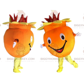 Kostium maskotki BIGGYMONKEY™ pomarańczowy i czerwony kwiat, kostium owoców i warzyw - Maskotka warzywna - BiggyMonkey.com