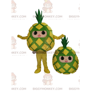 BIGGYMONKEY™ yellow and green pineapple mascot costume
