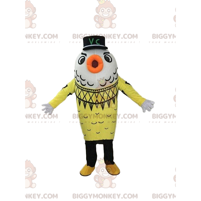 Kostium maskotki BIGGYMONKEY™ żółta i biała ryba, kostium Kostium maskotki BIGGYMONKEY™ żółta i biała ryba, kostium