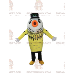 Costume de mascotte BIGGYMONKEY™ de poisson jaune et blanc, costume de la mer - Mascottes Poisson - BiggyMonkey.com