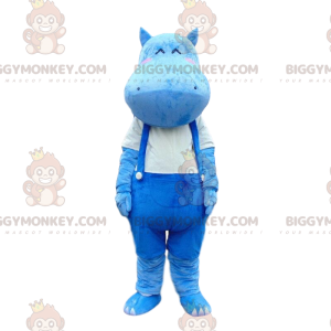 Στολή μασκότ BIGGYMONKEY™ με μπλε ιπποπόταμο σε φόρμες
