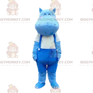 Στολή μασκότ BIGGYMONKEY™ με μπλε ιπποπόταμο σε φόρμες