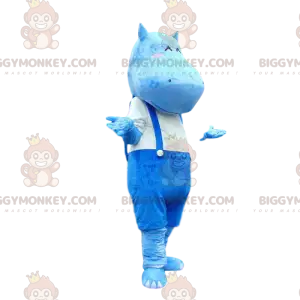 Στολή μασκότ BIGGYMONKEY™ με μπλε ιπποπόταμο σε φόρμες