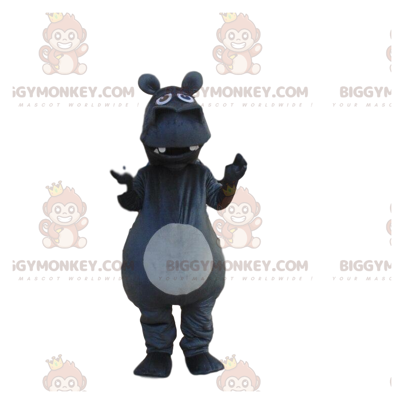 BIGGYMONKEY™ mascottekostuum gigantisch donkergrijs nijlpaard BIGGYMONKEY™ mascottekostuum gigantisch donkergrijs nijlpaard