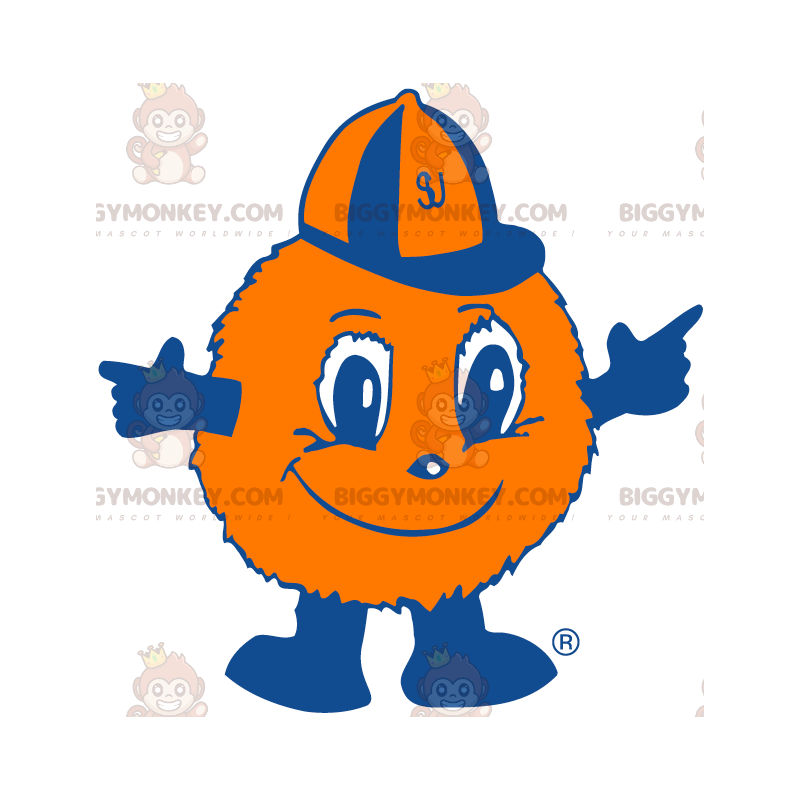 Orange Hairball Balloon BIGGYMONKEY™ Mascot Costume -