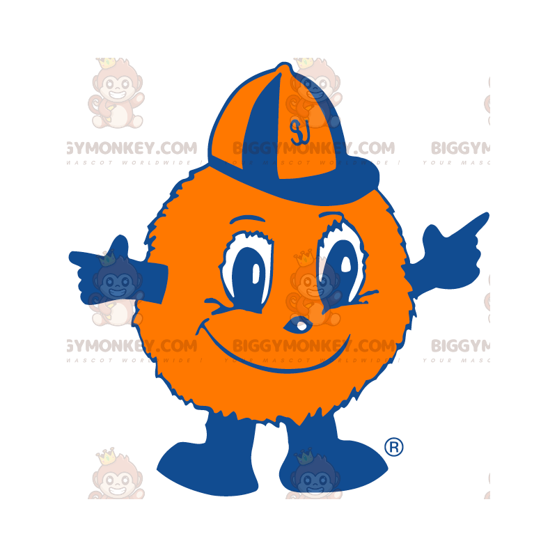 Oranje haarbalballon BIGGYMONKEY™ mascottekostuum -