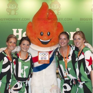 Disfraz de mascota BIGGYMONKEY™ de llama naranja de los Juegos