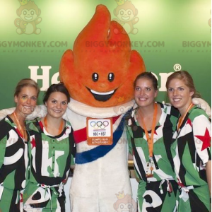 Olympiske Lege Orange Flame BIGGYMONKEY™ maskotkostume -