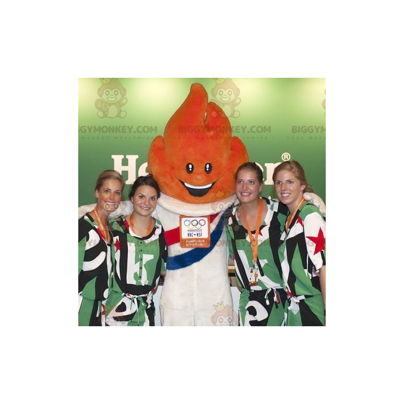 Olympische Spelen Oranje Vlam BIGGYMONKEY™ Mascottekostuum -
