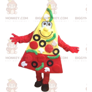 Giant pizza slice BIGGYMONKEY™ mascot costume, pizzeria costume