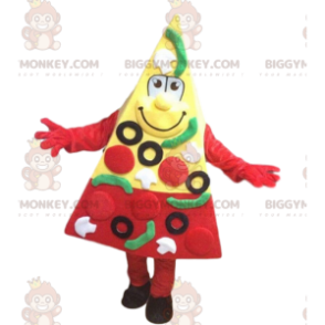 Kostým maskota obřího plátku pizzy BIGGYMONKEY™, kostým pizzerie - Jídlo maskot - BIGGYMONKEY_09722 - BiggyMonkey.com