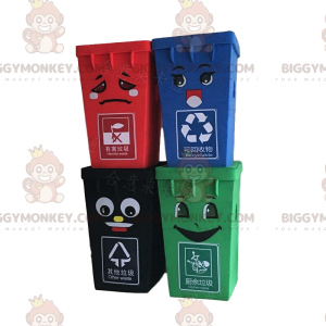 4 maskot kontejneru BIGGYMONKEY™, kostýmy koše – Biggymonkey.com