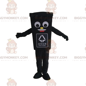 Giant Black Bin BIGGYMONKEY™ Mascot Costume, Dumpster Costume -