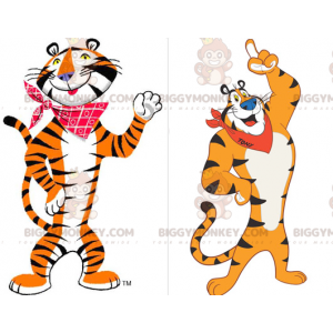 Famous Frosties Tiger Mascot Costume BIGGYMONKEY™ Orange White