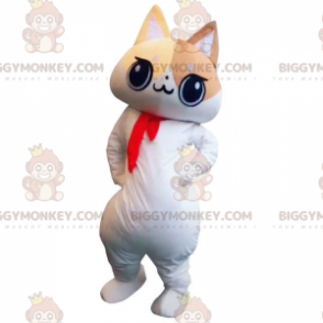 Disfraz de mascota de gato blanco, beige y marrón BIGGYMONKEY™, disfraz de gato gordo - Mascotas gato - BiggyMonkey.com