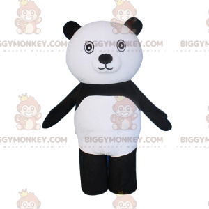 White and black bear BIGGYMONKEY™ mascot costume, giant teddy