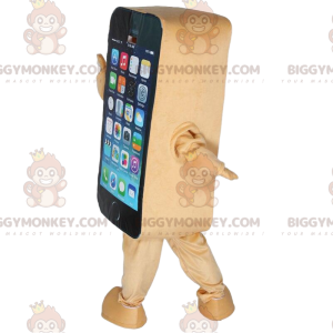 Beige smartphone BIGGYMONKEY™ mascot costume, cell phone