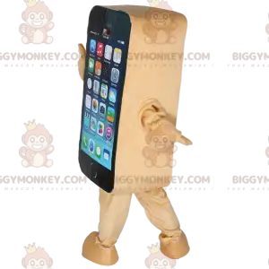 Beige älypuhelin BIGGYMONKEY™ maskottiasu, matkapuhelinasu -