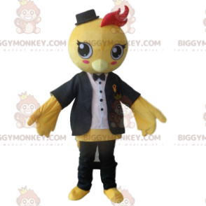 Double face bird BIGGYMONKEY™ mascot costume, big yellow bird