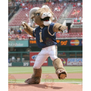 Brown and White Ram BIGGYMONKEY™ Mascot Costume -