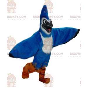 Blue Jay BIGGYMONKEY™ Maskottchenkostüm, blau-weißes