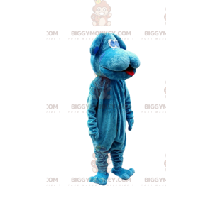 BIGGYMONKEY™ mascottekostuum grote pluche blauwe hond