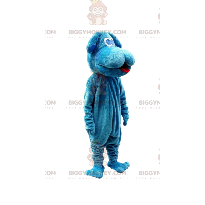 Στολή μασκότ BIGGYMONKEY™ μεγάλος βελούδινος μπλε σκύλος, στολή