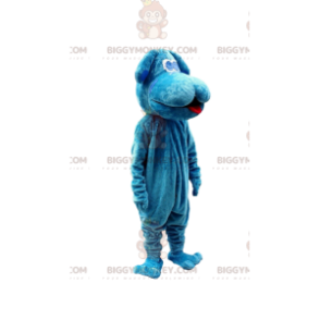 Στολή μασκότ BIGGYMONKEY™ μεγάλος βελούδινος μπλε σκύλος, στολή