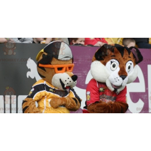 2 BIGGYMONKEY™s brown and white tiger mascot – Biggymonkey.com