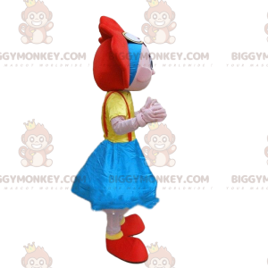 BIGGYMONKEY™ costume mascotte da ragazza rossa, costume bambino