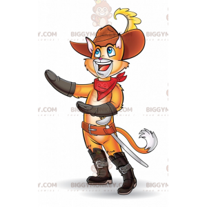 Traje de mascote do Gato de Botas Laranja BIGGYMONKEY™ –