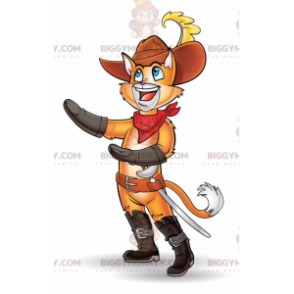 BIGGYMONKEY™ Orange Puss In Boots Mascot Costume -