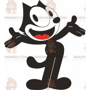 Costume de mascotte BIGGYMONKEY™ de Félix le chat chat noir et