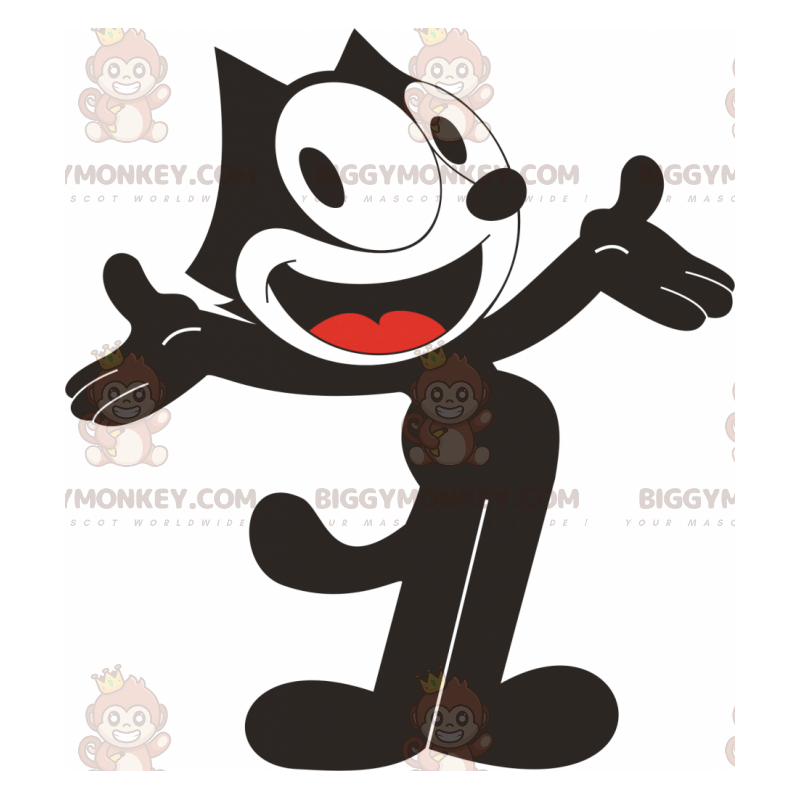 BIGGYMONKEY™ Felix the Famous Cat Black and White Cat Mascot