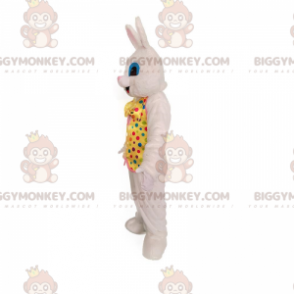 Hvid kanin BIGGYMONKEY™ maskotkostume med festligt outfit. festlig kanin - Kanin maskot - BIGGYMONKEY_09759 - BiggyMonkey.com