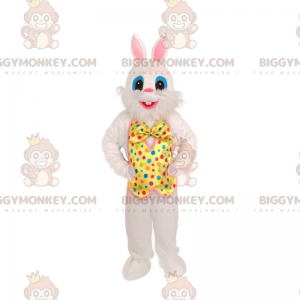 Traje de mascote de coelho branco BIGGYMONKEY™ com roupa